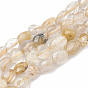 Oro naturales rutilated perlas de cuarzo hebras, oval