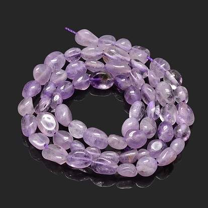 Natural Light Amethyst Nuggets Beads Strands