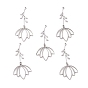 Ion Plating(IP) 201 Stainless Steel Big Pendants, Laser Cut, with Jump Rings, Flower
