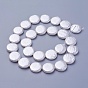 Shell Pearl Beads Strands, Flat Round