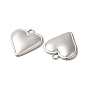 Ion Plating(IP) 304 Stainless Steel Pendants, Heart Charm
