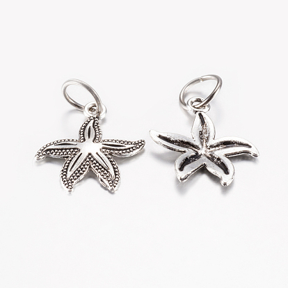 Tibetan Style Alloy Pendants, Starfish/Sea Stars