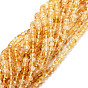 Natural Yellow Quartz Beads Strands, Faceted, Rondelle