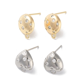 Brass Micro Pave Cubic Zirconia Stud Earring Findings