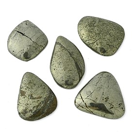 Cabochons à dos plat en pyrite naturelle, formes mixtes