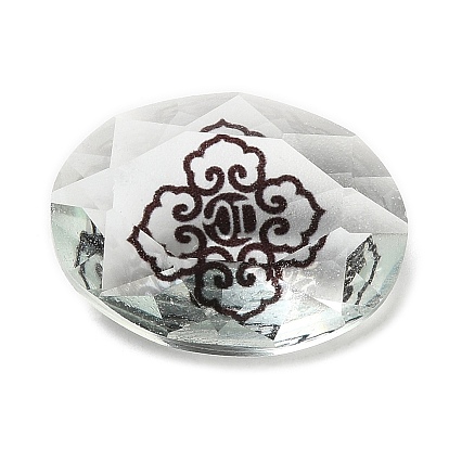 Pointé cabochons en strass de verre, ovale avec motif d'insectes ou de fleurs