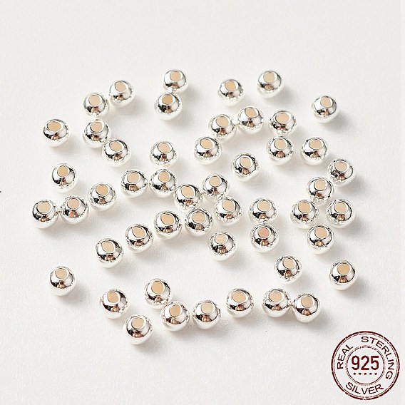 925 perlas de plata esterlina, rondo