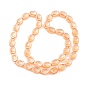 Perles en verre electroplate, perle plaquée lustre, ovale avec des fleurs
