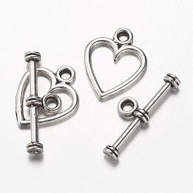 Alloy Toggle Clasps, Heart