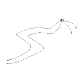 Placage ionique (ip) 304 fabrication de colliers coulissants en acier inoxydable, avec chaînes forçats et perles d'arrêt