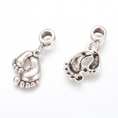 Alloy European Dangle Charms, Foot, 32mm, Hole: 5mm