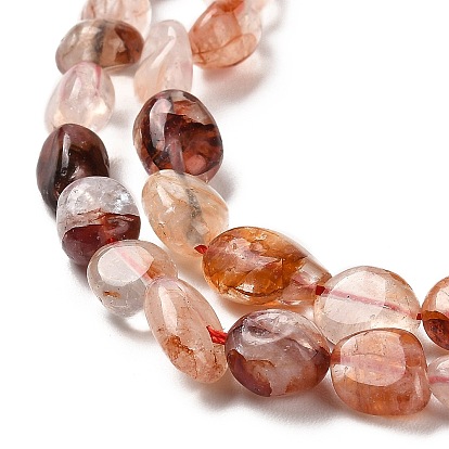 Quartz hématoïde naturel / brins de perles de quartz ferrugineux, nuggets, pierre tombée