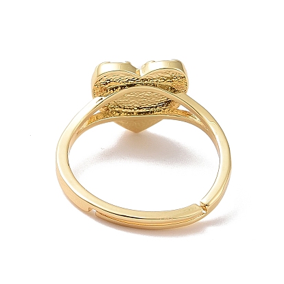 Brass Heart Adjustable Ring for Valentine's Day, Cadmium Free & Lead Free