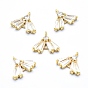 Brass Charms, with Cubic Zirconia, Lead Free & Cadmium Free & Nickel Free, Triangle