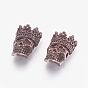 Tibetan Style Alloy Beads, Skull with Crown