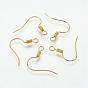 Brass Earring Hooks, Ear Wire, with Horizontal Loop, Nickel Free, 17mm, Hole: 1.5mm, 21 Gauge, Pin: 0.7mm