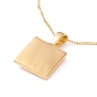 Ion Plating(IP) 304 Stainless Steel Square with Shell Pendant Necklace for Women