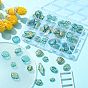 12 styles de placage de perles acryliques, métal enlacée, formes mixtes
