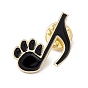 Cartoon Cat Enamel Pin, Light Gold Alloy Music Theme Brooch for Backpack Clothes