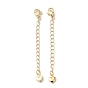 Brass Curb Chain Extender, End Chains with Heart Chain Tab and Lobster Clasp