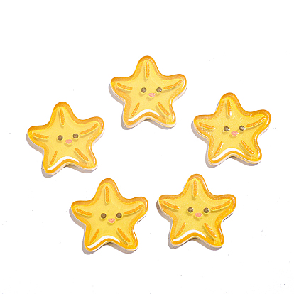 Ocean Theme Opaque Resin Cabochons, Sea Animals Cabochon, Shell/Octopus/Starfish/Fish Shape