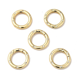 Латунные кольца с пружинными воротами из прозрачного кубического циркония, без кадмия, без никеля и без свинца, кольцо
