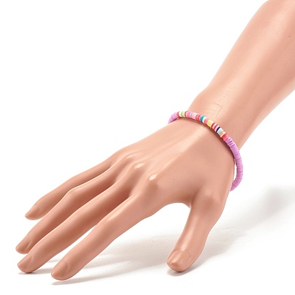 Bracelet extensible fait main en perles heishi en argile polymère, bracelet de surf pour fille femme