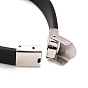 201 Stainless Steel Rectangle with Cross Link Bracelet with PU Leather Cord for Men Women