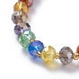 Bracelets élastiques en perles de verre à facettes, avec des perles en verre de graine