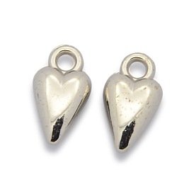 Colgantes de plástico ccb, encantos del corazón, 13x7x4 mm, agujero: 2 mm