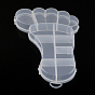 Recipientes de almacenamiento del grano de plástico pies, 10 compartimentos, 22x15x2.5 cm