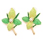 Saint Patrick's Day Theme Zinc Alloy Dangle Stud Earrings, Flower
