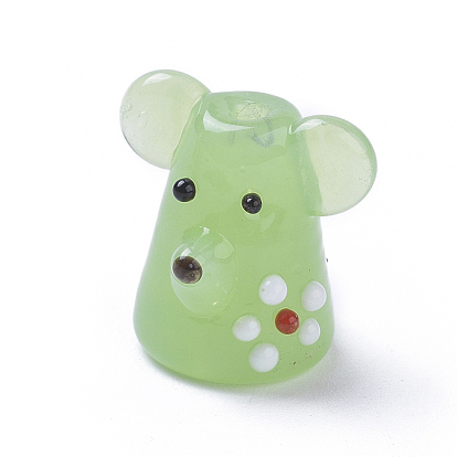 Handmade Lampwork Beads, Cartoon Mouse