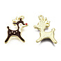 Plateados de oro colgantes de esmalte de aleación, reno de navidad / ciervo