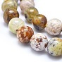 Jaunes naturelles perles d'opale brins, ronde