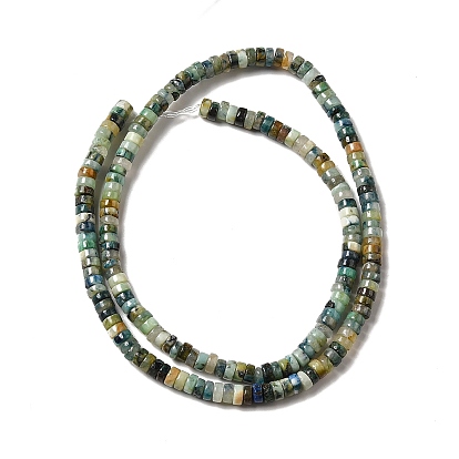 Brins de perles de chrysocolla et lapis lazuli naturelles, perles heishi, Plat rond / disque