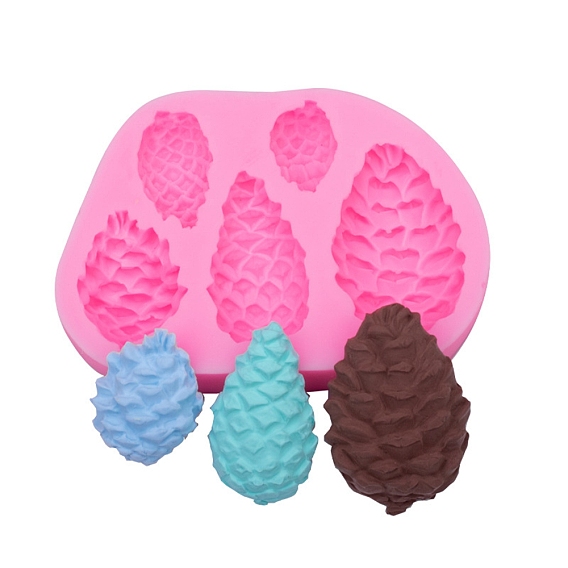 DIY Christmas Pine Cone Food Grade Silicone Molds, for DIY Cake Decoration, UV Resin & Epoxy Resin Jewelry Making
