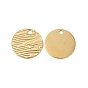 Ion Plating(IP) 304 Stainless Steel Charms, Flat Round Charm