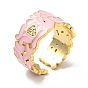 Эмалированное кольцо-манжета в форме бабочки и сердца с прозрачным кубическим цирконием, позолоченные латунные украшения для женщин, без кадмия и без свинца