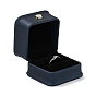 PU Leather Jewelry Box, with Resin Crown, for Ring Packaging Box, Square