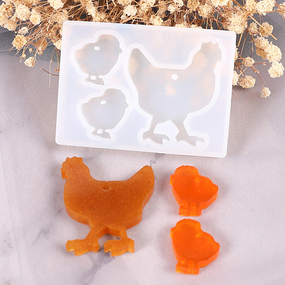Silicone Molds, Pendant Resin Casting Molds, For UV Resin, Epoxy Resin Jewelry Making, Chicken