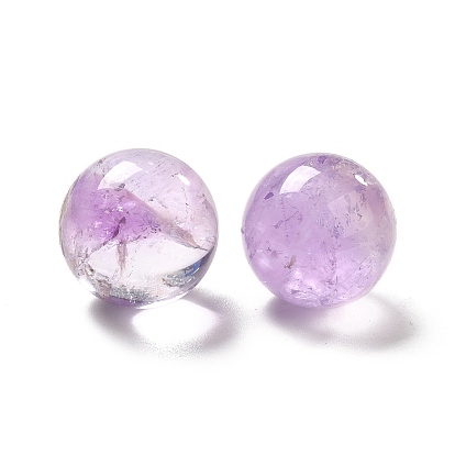 Natural Amethyst Beads, No Hole/Undrilled, Round