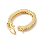 Brass Micro Pave Clear Cubic Zirconia Twister Clasps , Long-Lasting Plated, Cadmium Free & Nickel Free & Lead Free