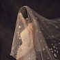 Nylon Tulle Lace Flower Bridal Veils, for Women Wedding Party Decorations, Square
