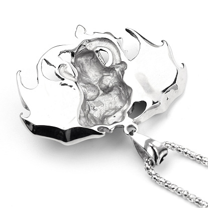 Hip-hop cool dragon skull titanium steel pendant - fashionable men's necklace.