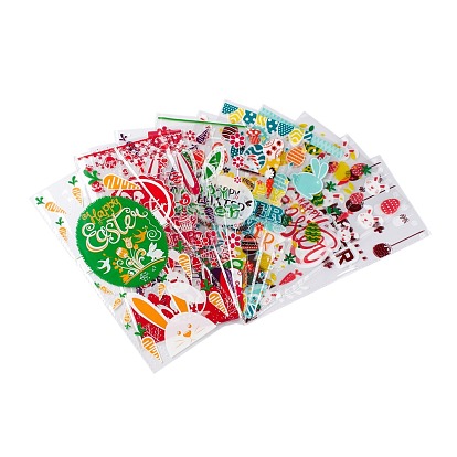 OPP Plastic Storage Bags, Easter Theme, for Candy, Cookies, Gift Packaging, Rectangle