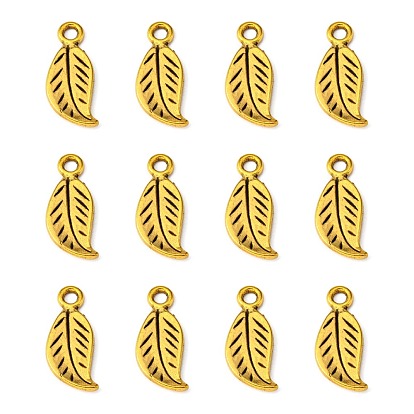 Tibetan Style Alloy Charms, Leaf, Lead Free and Cadmium Free