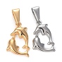 304 Stainless Steel Pendants, Double Dolphin