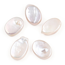 Baroque Natural Keshi Pearl Beads, Cultured Freshwater Pearl, No Hole/Undrilled, Oval