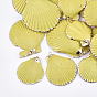 Spray Paint & Electroplate Sea Shell Pendants, with Iron Findings, Light Gold